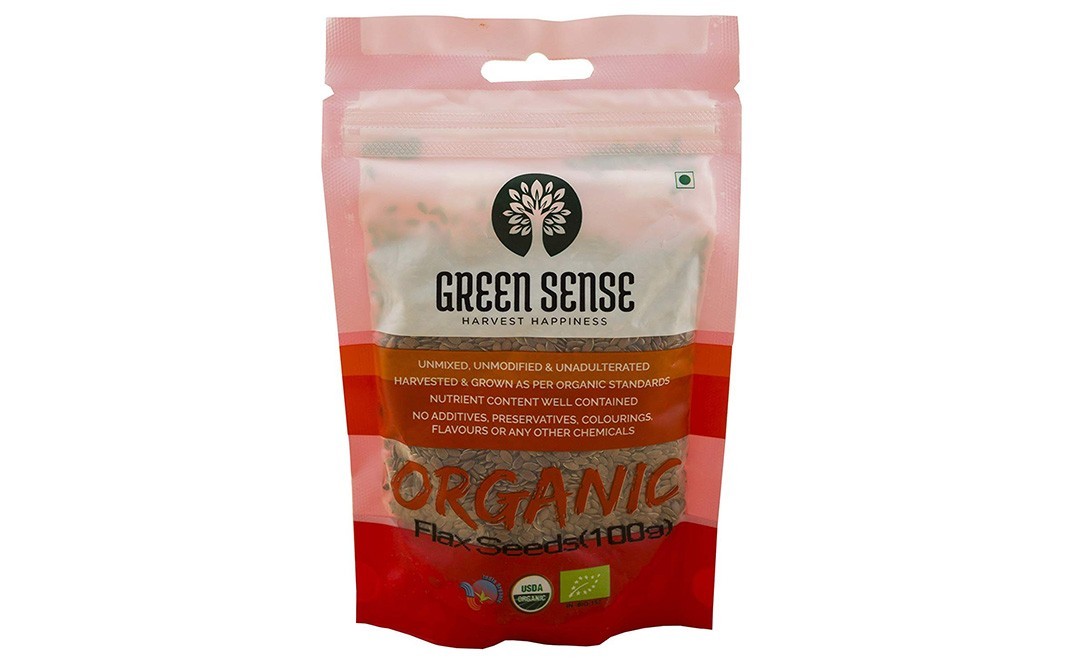 Green Sense Organic Flax Seeds    Pack  100 grams